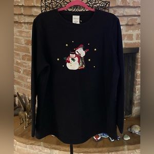 Westbound Christmas Snowman & Santa Embellished Sweater
